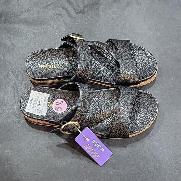 BRAND NEW FLEXSTEP  DOUBLE STRAP ADJUSTABLE BUCKLE FLAT SANDAL - Picture 7 of 14